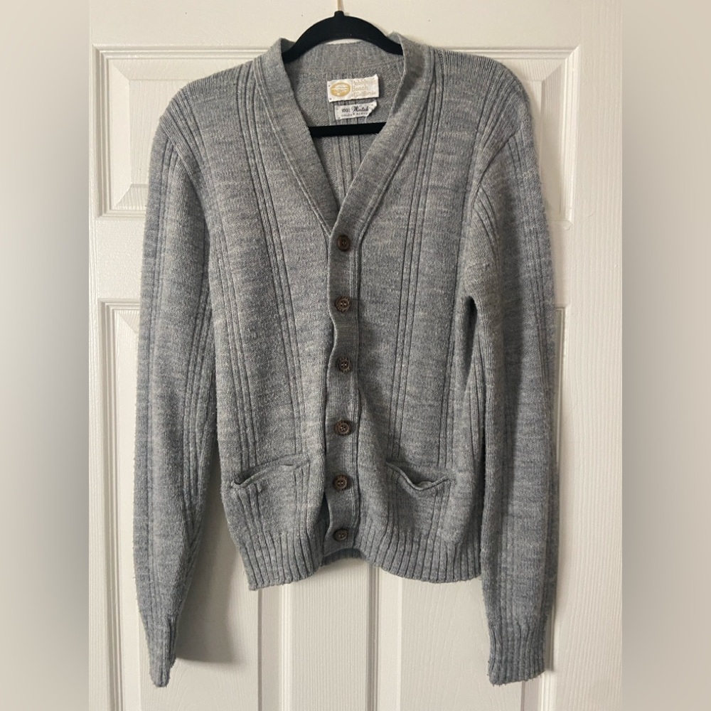 Pebble Beach Gray Men's Cardigan Sweater